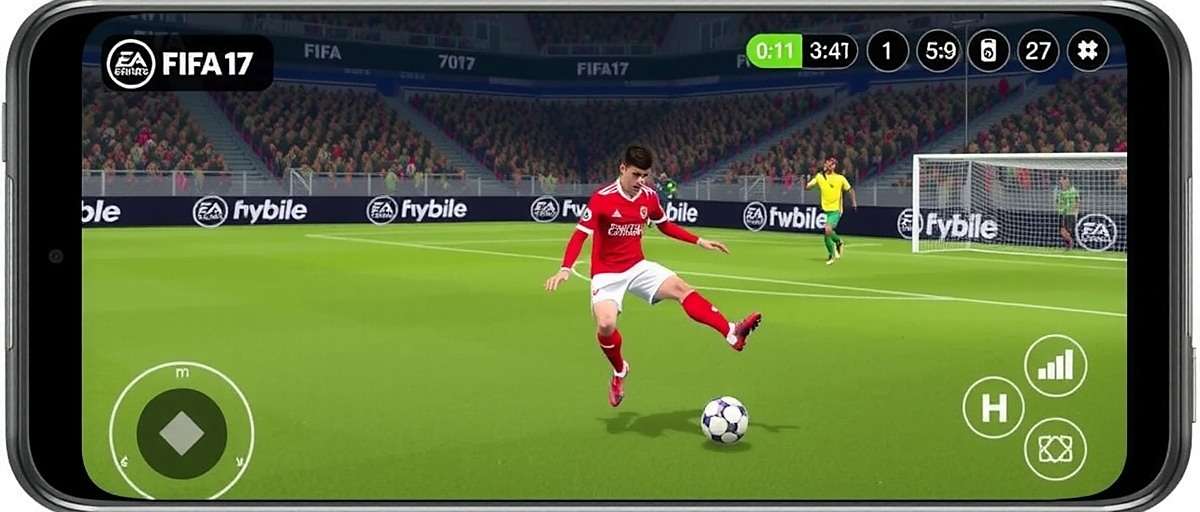 FIFA Mobile Skill Moves in action FIFA Mobile player performing a skill move against a defender