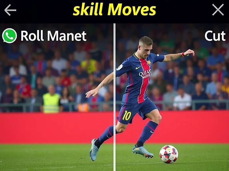FIFA Mobile Ball Roll & Cut skill move Player using ball roll and cut skill move in FIFA Mobile